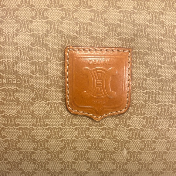 Celine Leather-Trim large Brown Patterned Travel Duffel Bag - Picture 7 of 9